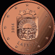 1 Cent UNC Letland